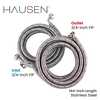 Hausen 144-Inch Stainless steel Washing machine connector 12FT - Elbow, Washing Machine Supply Line, 4PK HA-WM-104-2